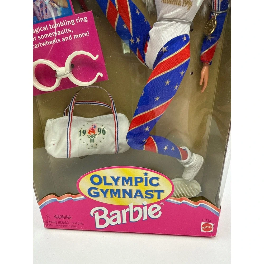 Mattel Olympic Gymnast Barbie Doll 1996 Atlanta Games 15123 NIB Tumbling Ring